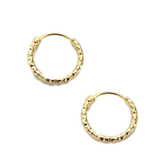 Damen & Kinder Ohrringe Hoop Creolen 13x1.2 mm Gelbgold 18K