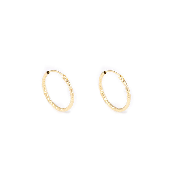 Damen & Kinder Ohrringe Hoop Creolen 15x1.2 mm Gelbgold 18K