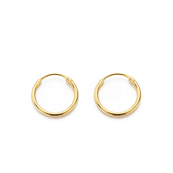 Damen & Kinder Ohrringe Hoop Creolen 16x1.2 mm Gelbgold 18K