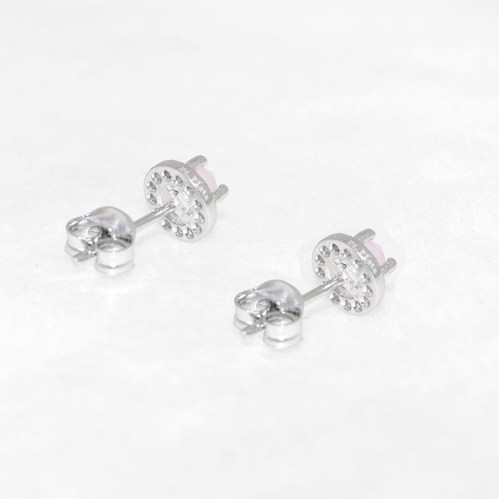 Pendientes de Plata con curazo rosa