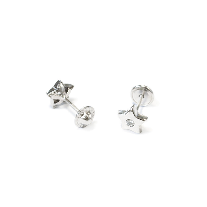 Pendientes Plata Bebe o niña Estrella Circon