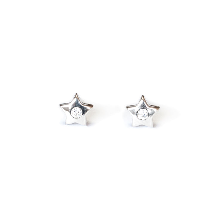 Pendientes Plata Bebe o niña Estrella Circon