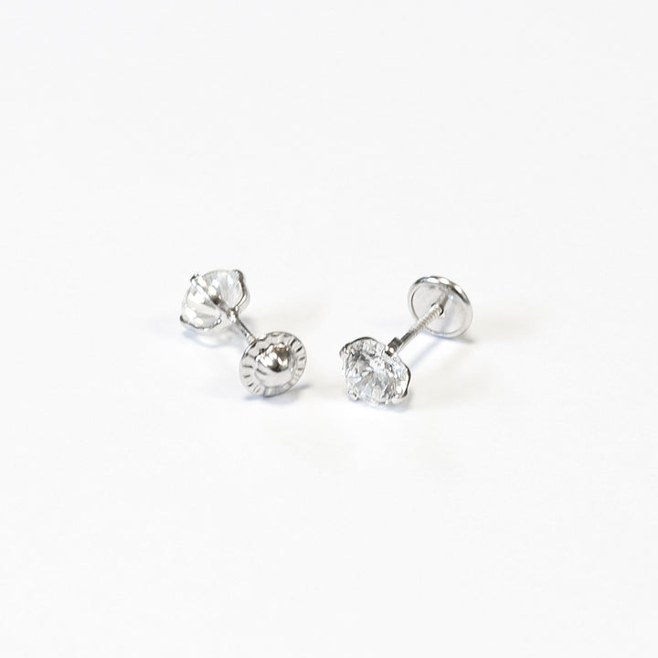 Pendientes Plata Bebe o niña de Garra con circonita 5 mm