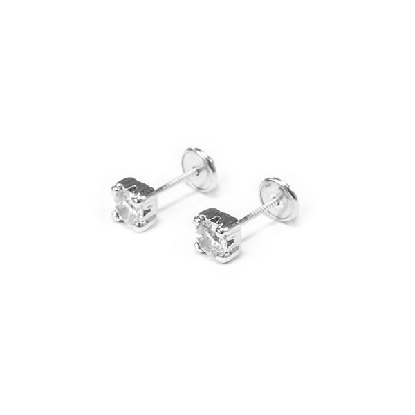 Zirkon 4 mm Ohrringe 925 Sterling Silber Glanz