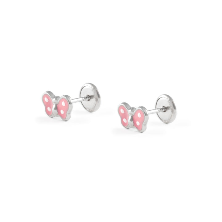 Pendientes Plata Mariposa Esmaltada en Rosa