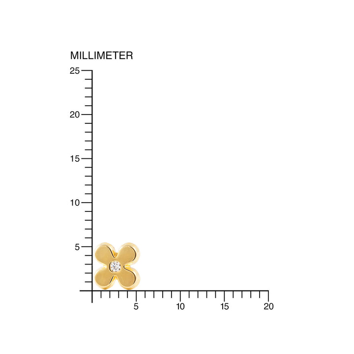 Pendientes Bebe o Niña oro amarillo Flor en circon