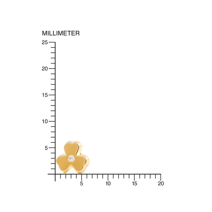 Pendientes Niña oro amarillo Trebol en circon (9 Kts.)