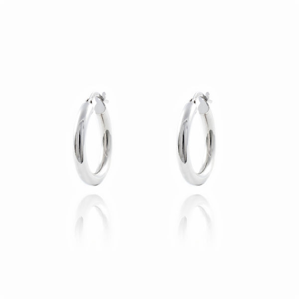 Ohrringe Hoop Creolen 20x3 mm 925 Sterling Silber Glanz