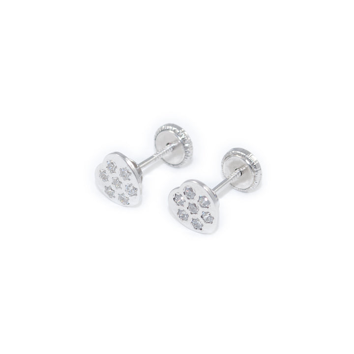 Pendientes Plata Corazon con circonitas