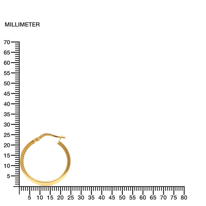 Pendientes Oro Niña Aro liso cuadrado 24x2 mm