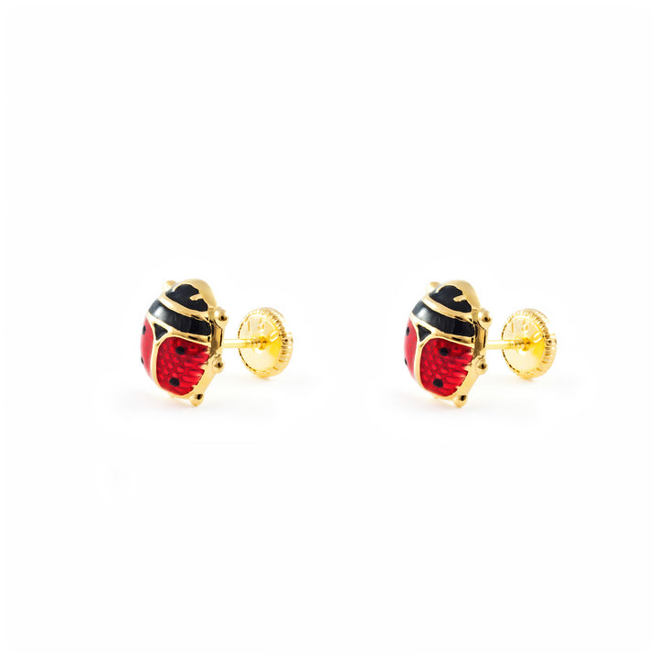 Pendientes niña Mariquita Grande esmaltada