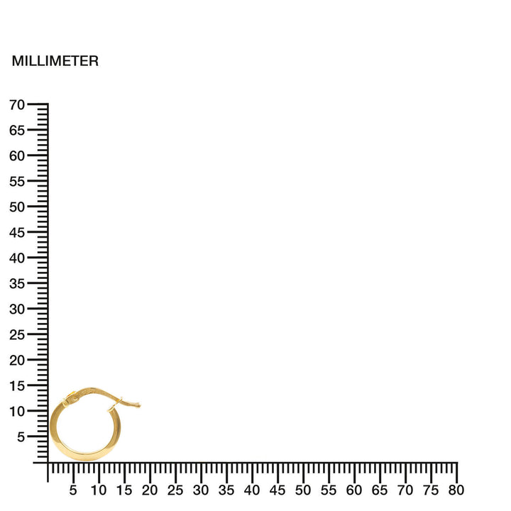 Pendientes Niña Oro Aro liso cuadrado 13x1.5 mm