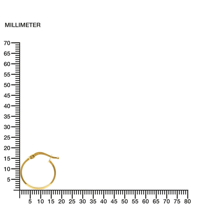 Pendientes Niña Oro Aro liso cuadrado 17x1.5 mm