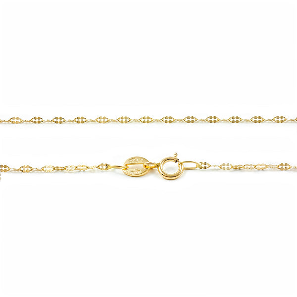 Shiny Kette Damen Halskette Gelbgold 18K Dicke 1.2 mm