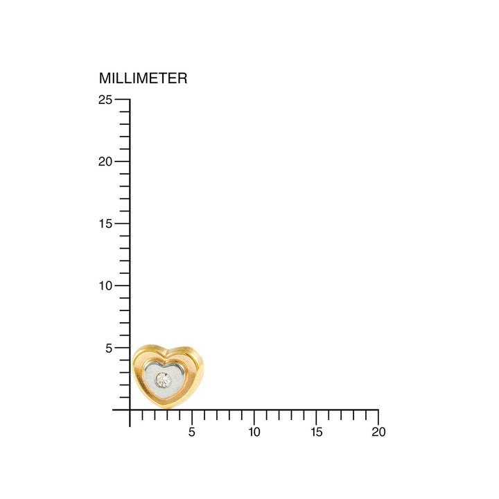 Pendientes bebe o Niña Corazon oro Bicolor en Circon (9kts)