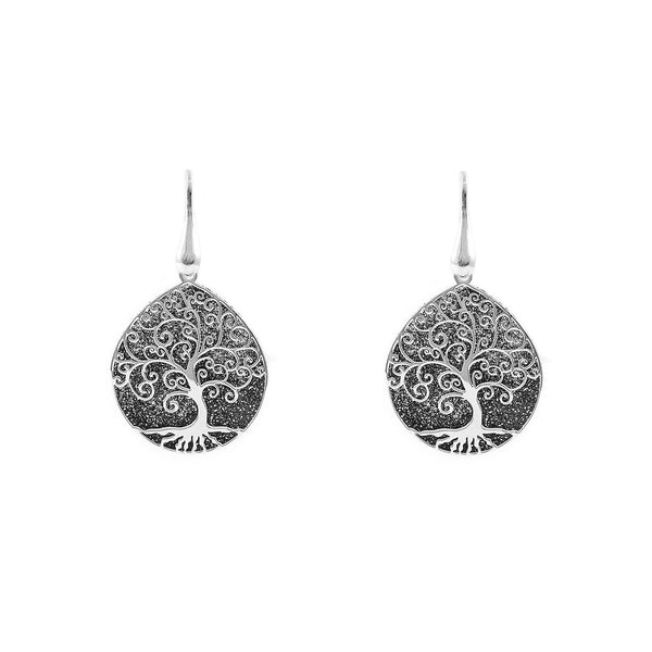 Baum des Lebens Ohrringe 925 Sterling Silber Glanz