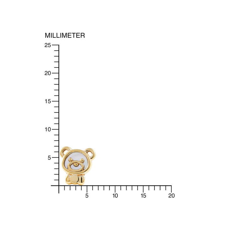 Pendientes niña Oso calado con nacar (9Kts)