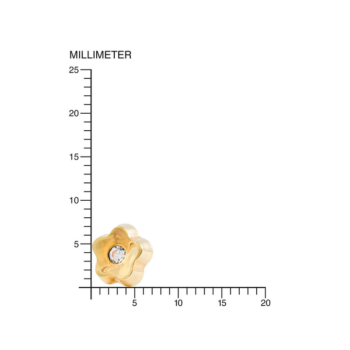 Pendientes Niña Oro Amarillo Flor en circonita (9kts)